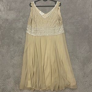 JKARA Beaded A-Line Chiffon Dress